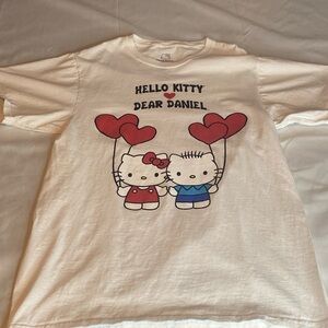 Sanrio Hello Kitty & Dear Daniel T-Shirt - White with Red and Blue Accents